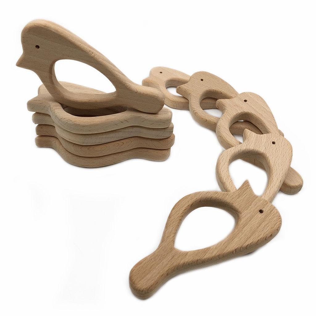 Cute Safe Natural Wooden Baby Teether Teething Toy Shower New Swallow