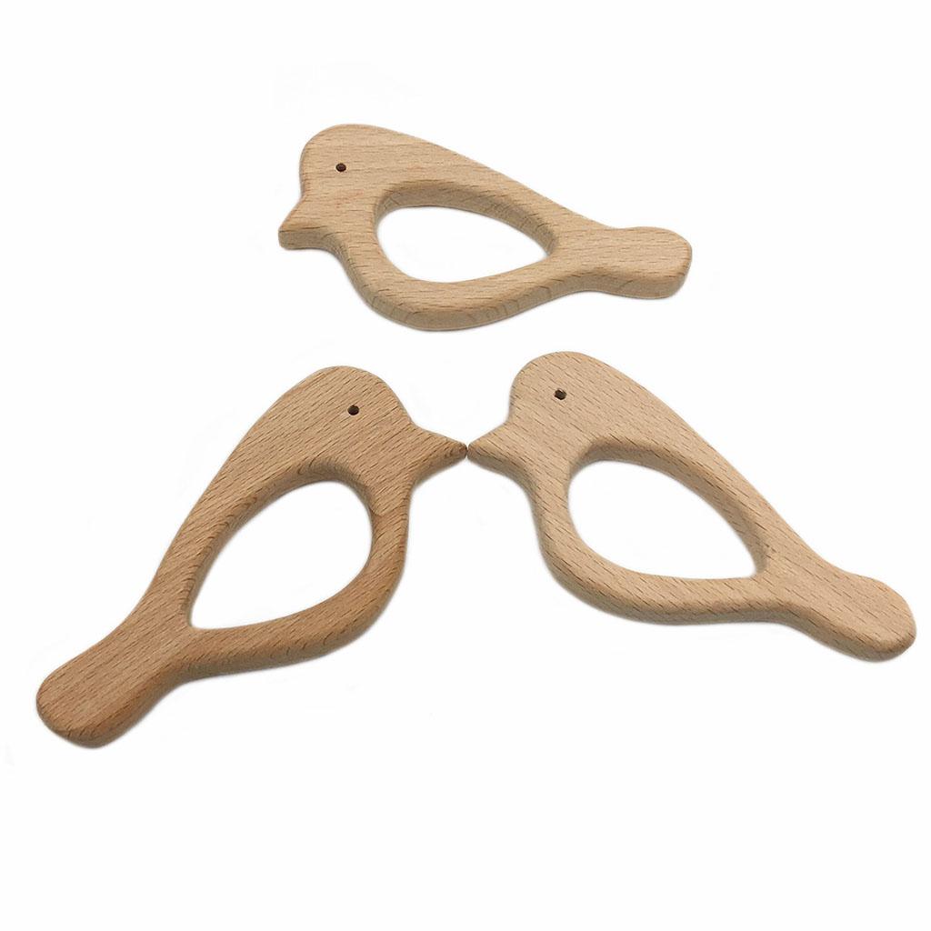 Cute Safe Natural Wooden Baby Teether Teething Toy Shower New Swallow