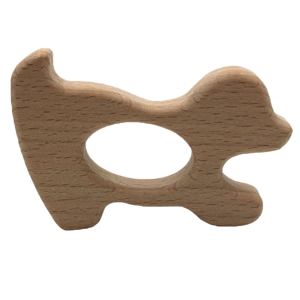 Cute Safe Natural Wooden Baby Teether Teething Toy Shower New Puppy