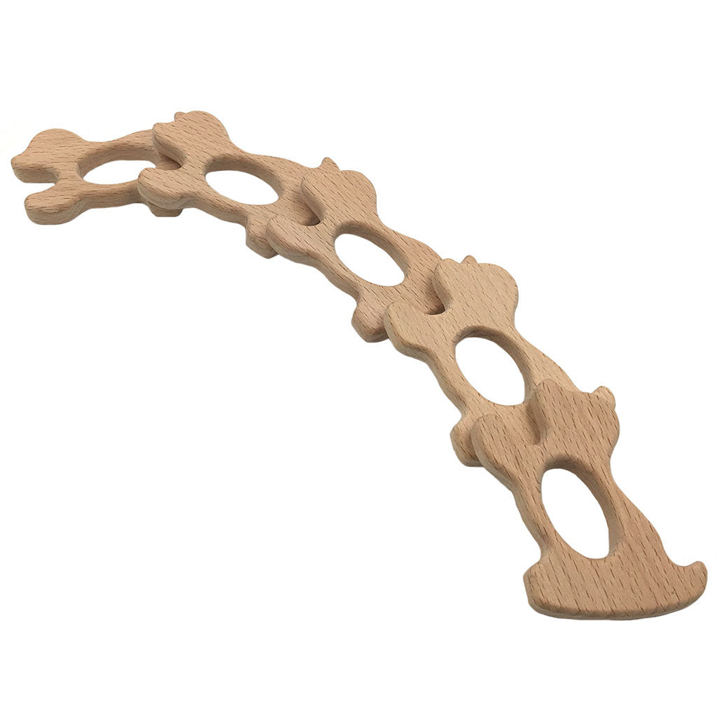 Cute Safe Natural Wooden Baby Teether Teething Toy Shower New Puppy