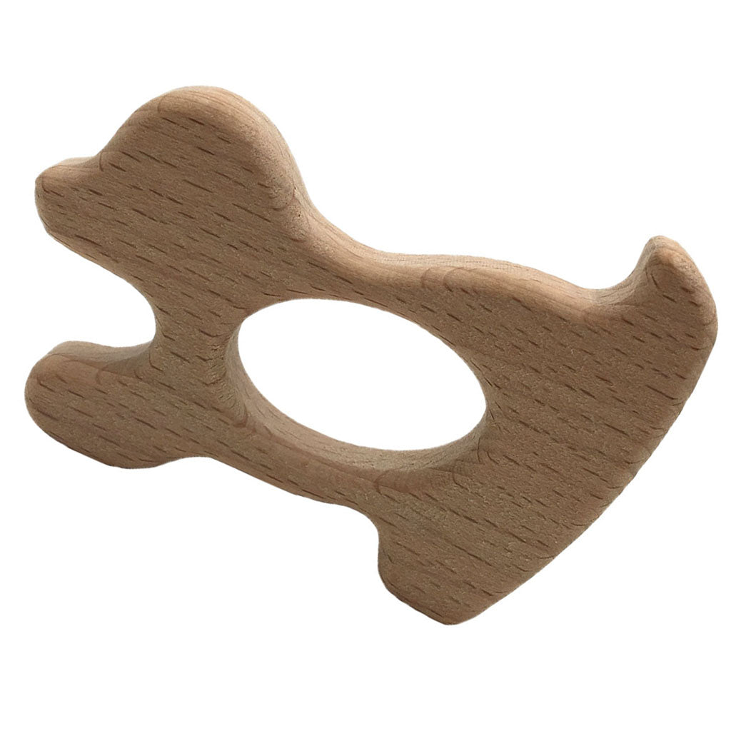 Cute Safe Natural Wooden Baby Teether Teething Toy Shower New Puppy