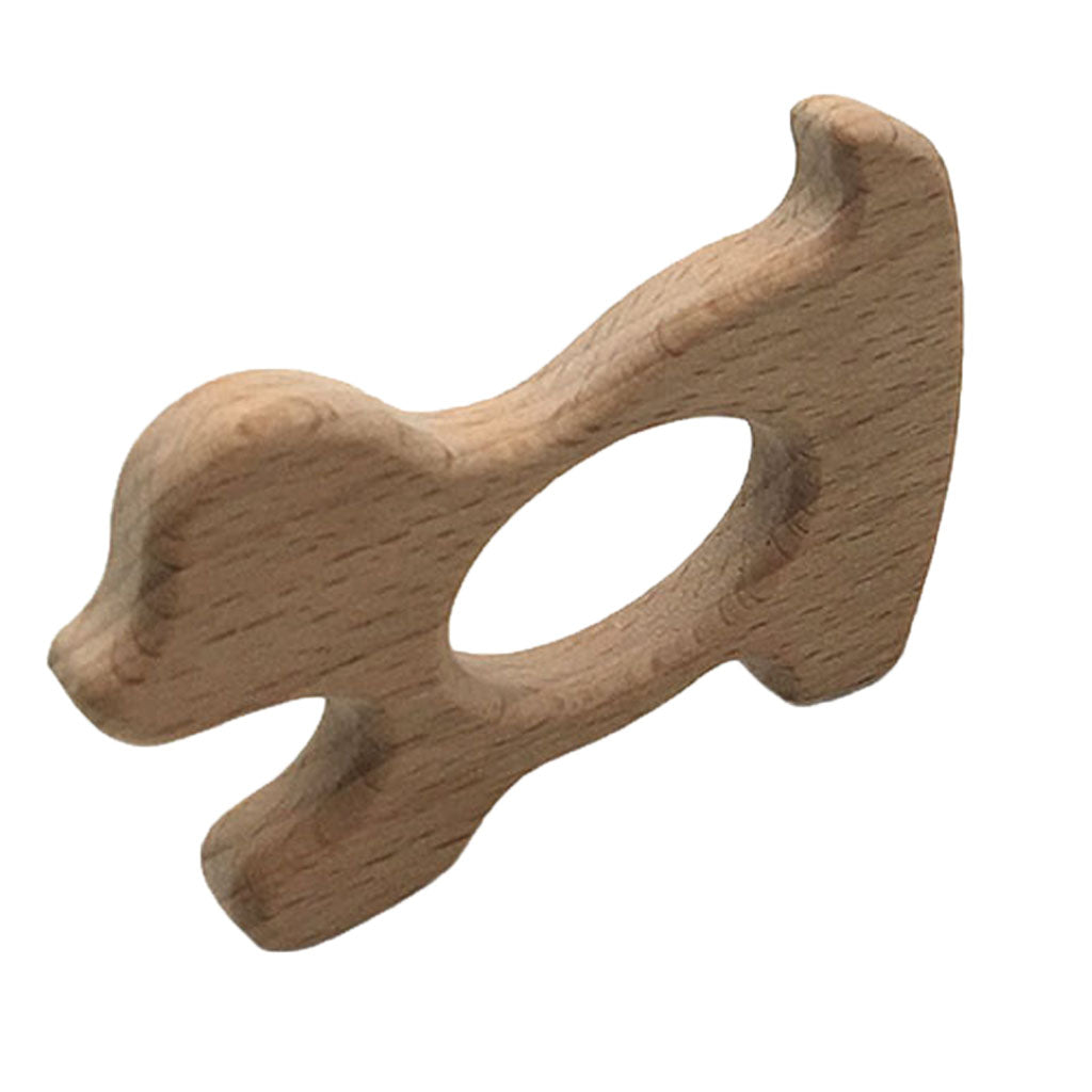 Cute Safe Natural Wooden Baby Teether Teething Toy Shower New Puppy