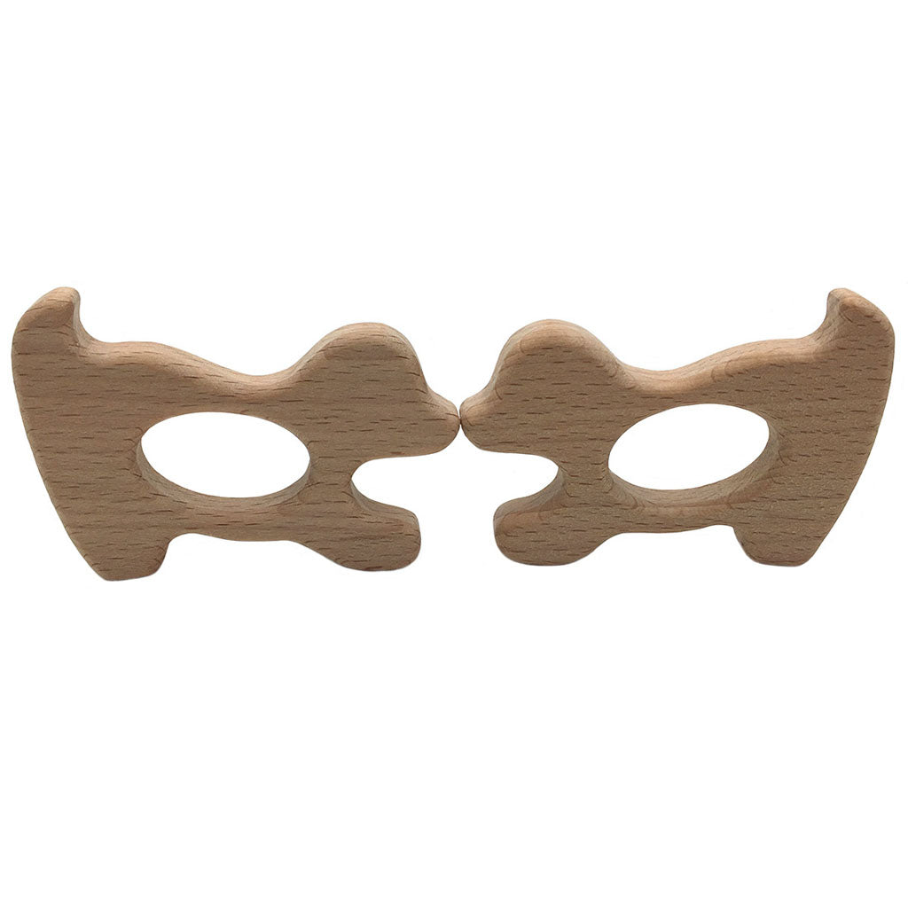 Cute Safe Natural Wooden Baby Teether Teething Toy Shower New Puppy