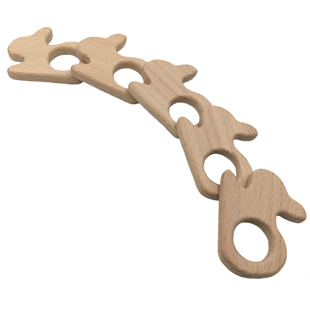 Cute Safe Natural Wooden Baby Teether Teething Toy Shower New Rabbit