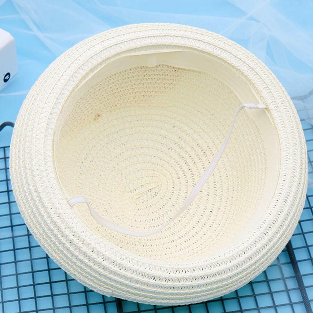 Baby Girls Kids Boys Children Cap Summer Beach Sun Straw Hat Headwear  White