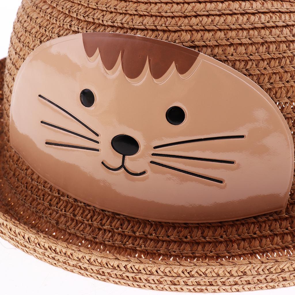 Baby Girls Kids Boys Children Cap Summer Beach Sun Straw Hat Headwear  Brown