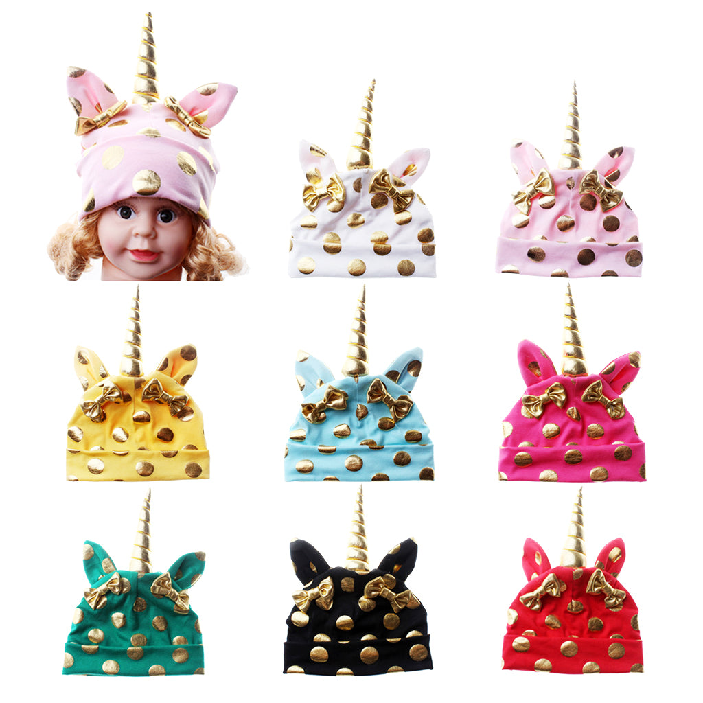 Baby Kids Summer Warm Unicorn Beanie Hat caps White