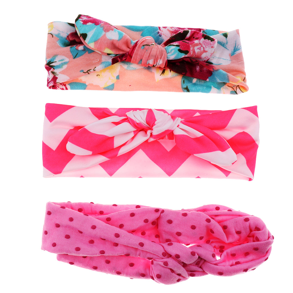 3 Piece Baby Headband Hairband Soft Elastic Floral Headband Hair Accessories Style 1