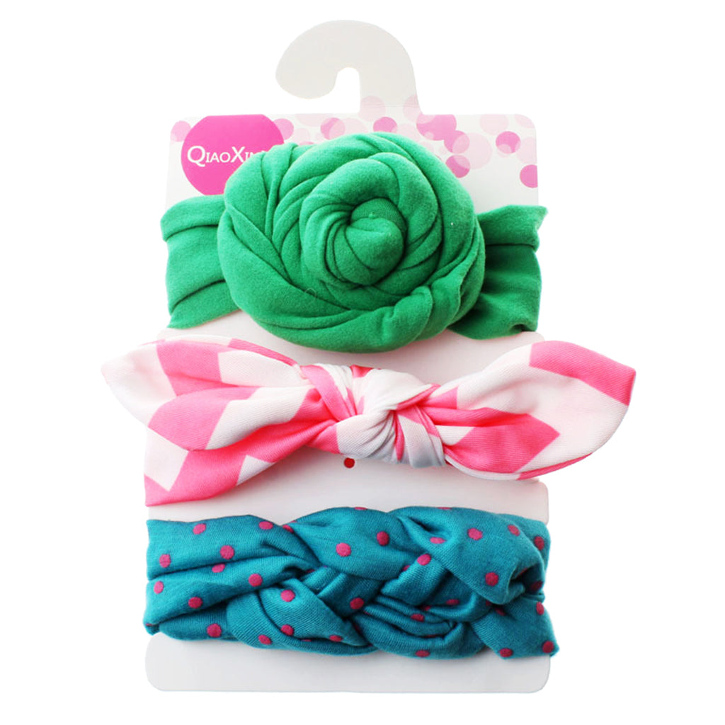 3 Piece Baby Headband Hairband Soft Elastic Floral Headband Hair Accessories Style 3