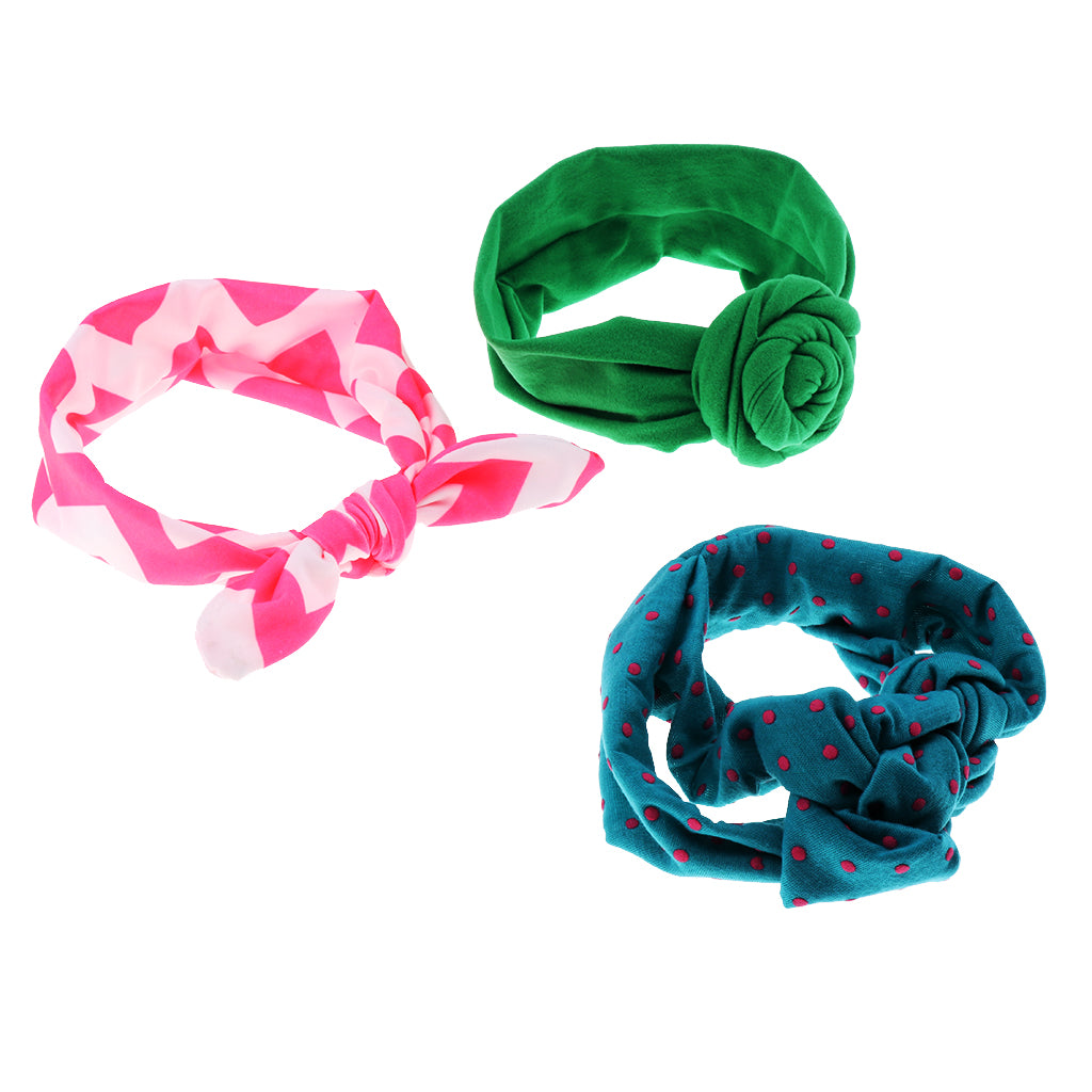 3 Piece Baby Headband Hairband Soft Elastic Floral Headband Hair Accessories Style 3