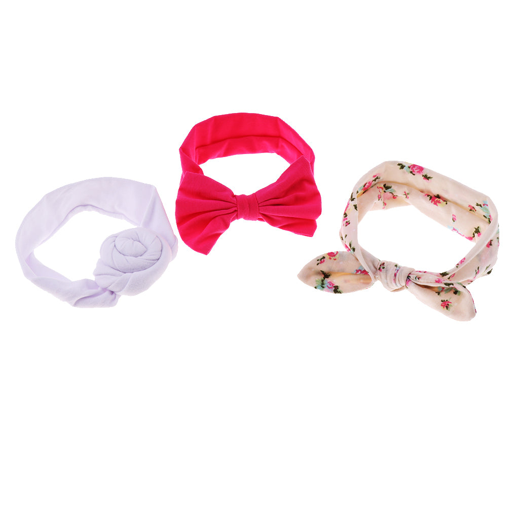 3 Piece Baby Headband Hairband Soft Elastic Floral Headband Hair Accessories Style 4