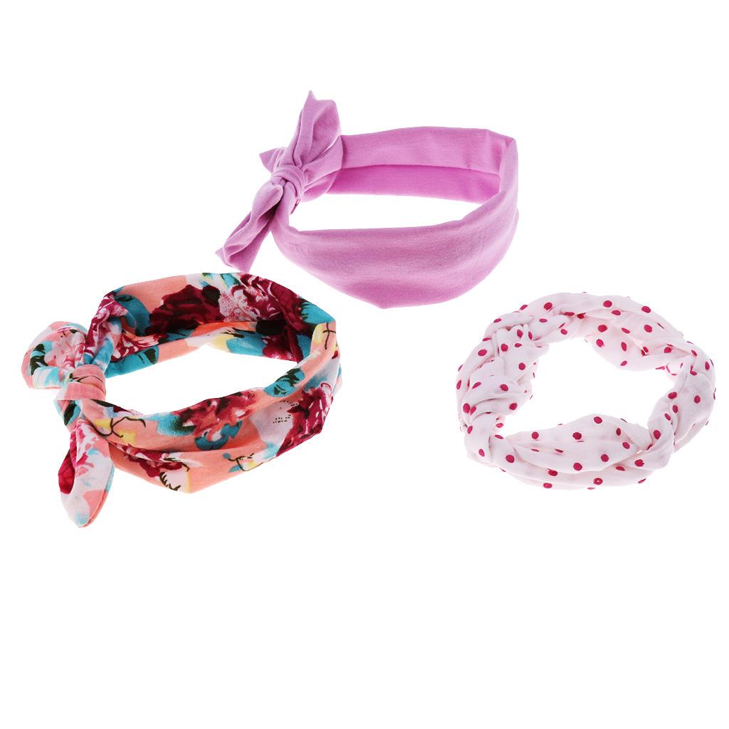 3 Piece Baby Headband Hairband Soft Elastic Floral Headband Hair Accessories Style 5