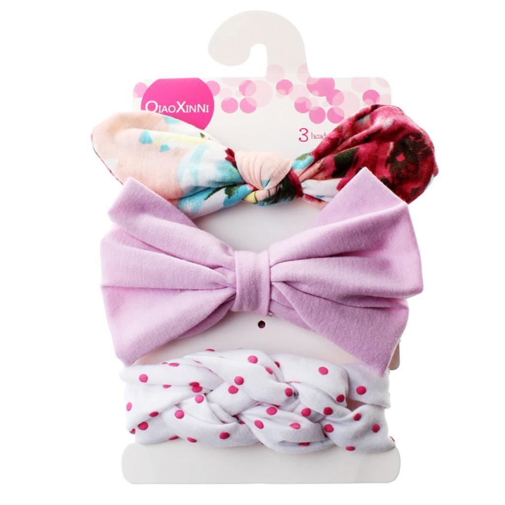 3 Piece Baby Headband Hairband Soft Elastic Floral Headband Hair Accessories Style 5