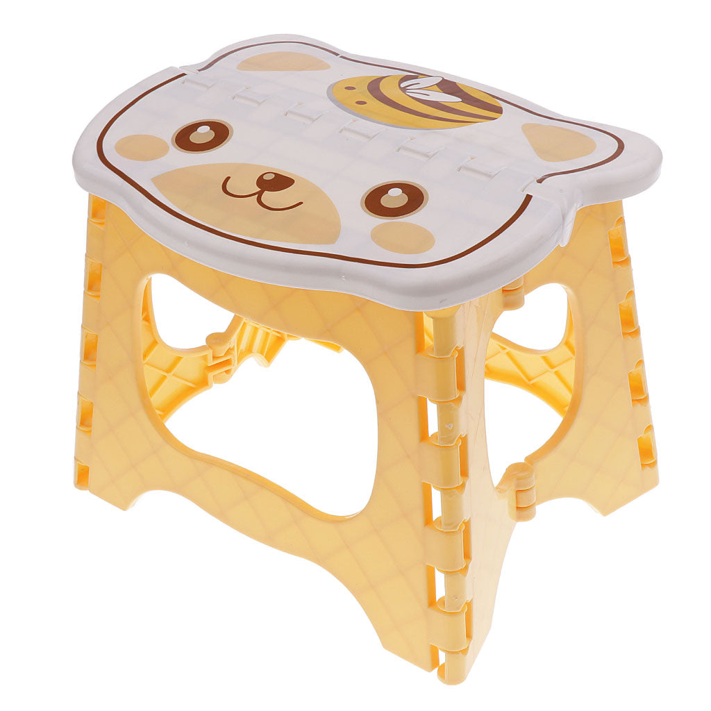 Kids Children Chair Step Stool Chair Portable Bench Folding Chair Yellow