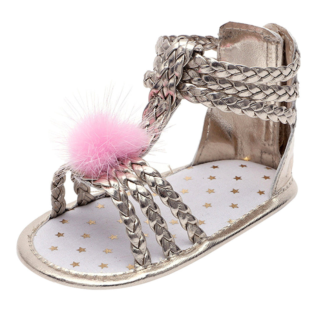 Baby Girls Soft Sole Anti-Slip Summer Prewalker Toddler Sandals 0-6 Months Gold