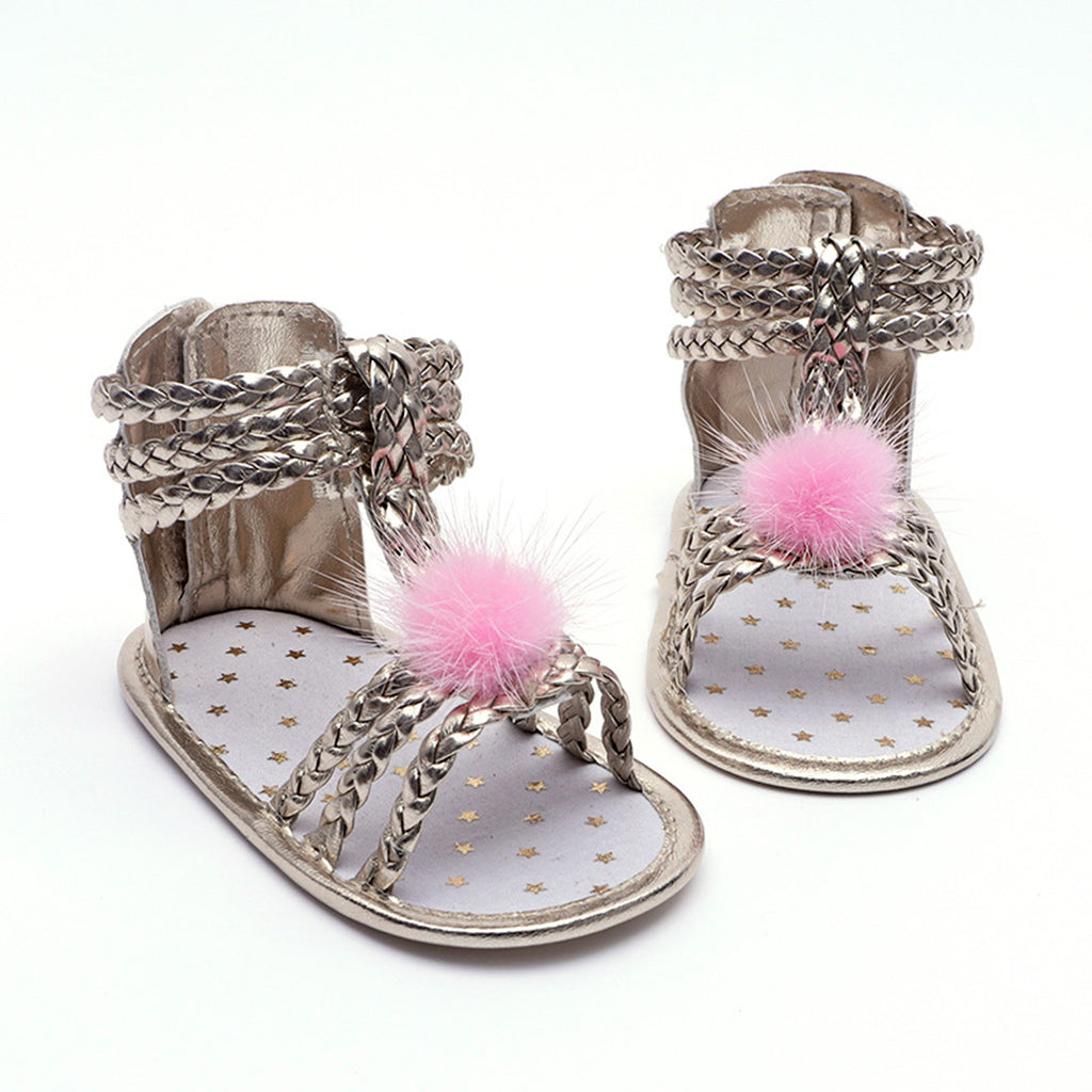Baby Girls Soft Sole Anti-Slip Summer Prewalker Toddler Sandals 0-6 Months Gold
