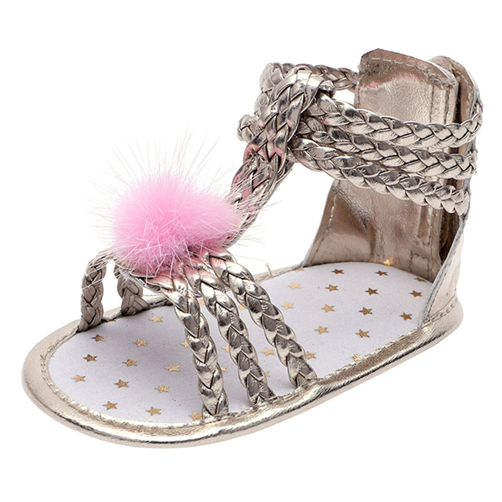 Baby Girls Soft Sole Anti-Slip Summer Prewalker Toddler Sandals 6-12 Months Gold