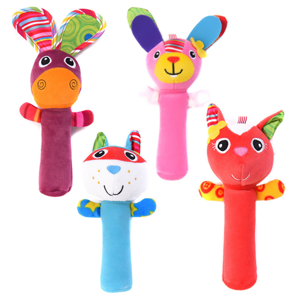 Animal Handbells plush Squeeze Rattle Cute Newborn Baby Toy Rabbit