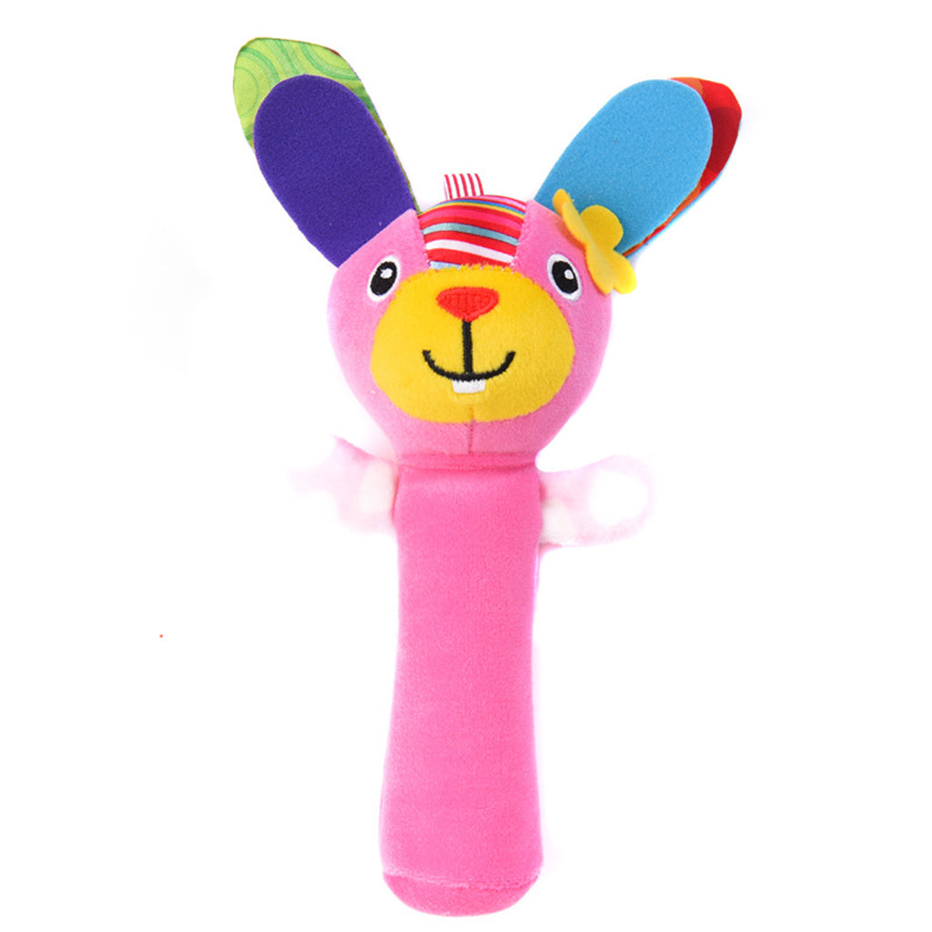 Animal Handbells plush Squeeze Rattle Cute Newborn Baby Toy Rabbit