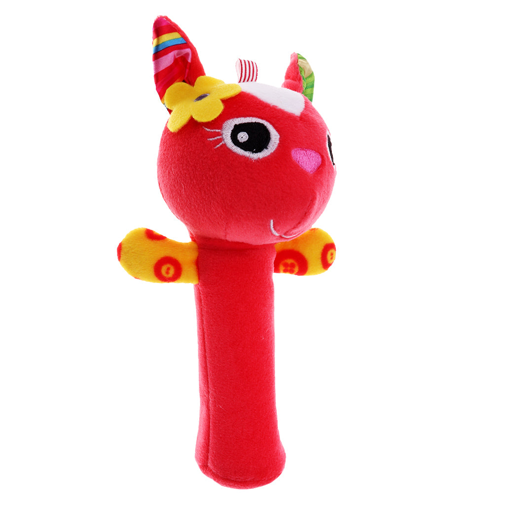 Animal Handbells plush Squeeze Rattle Cute Newborn Baby Toy Fox