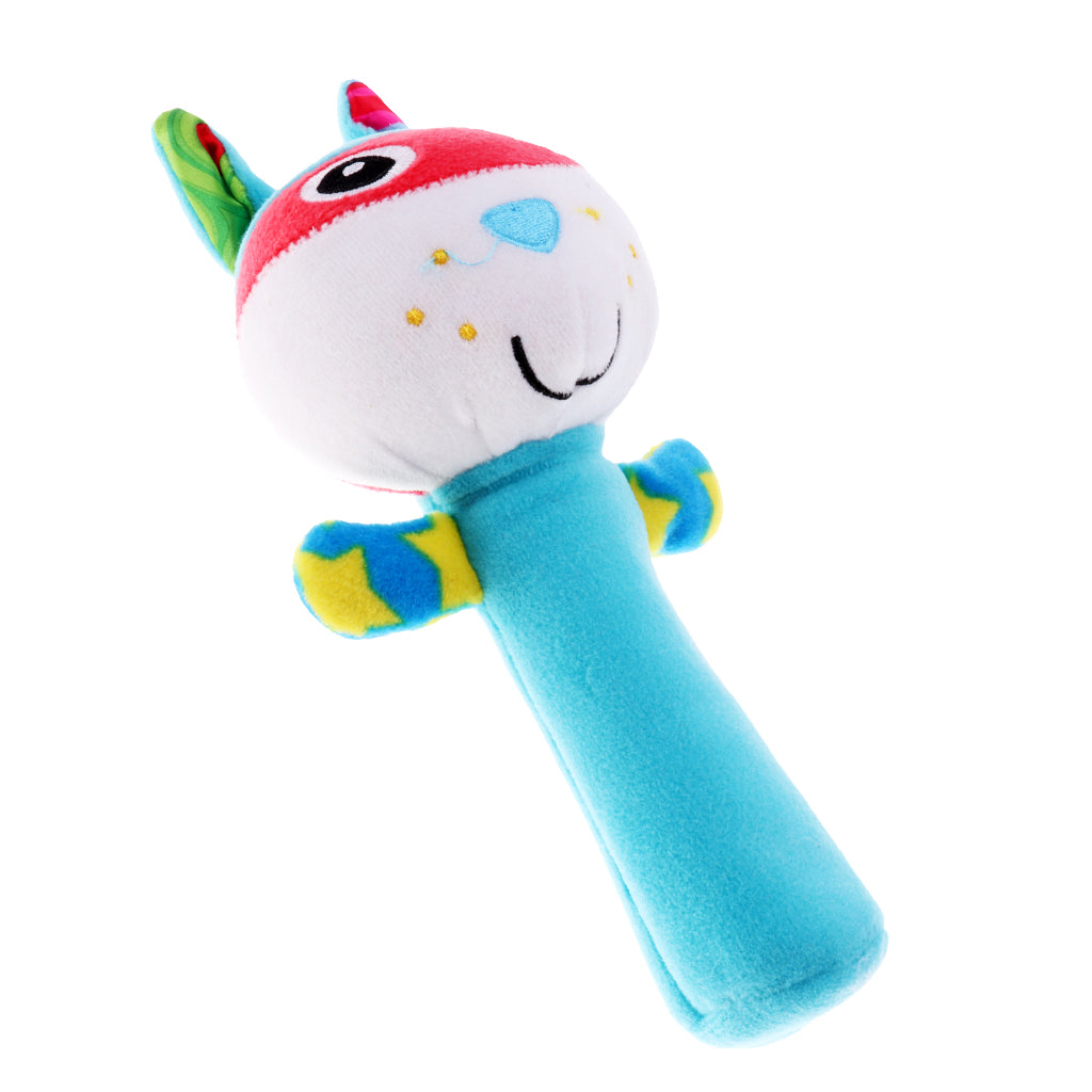 Animal Handbells plush Squeeze Rattle Cute Newborn Baby Toy Cat