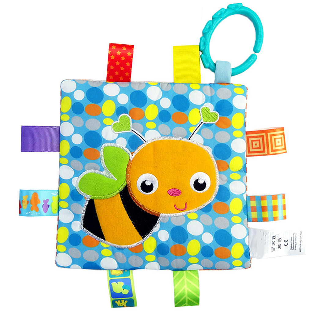 Lovey Security Baby Blanket Sensory Tag Toy Blue Bee