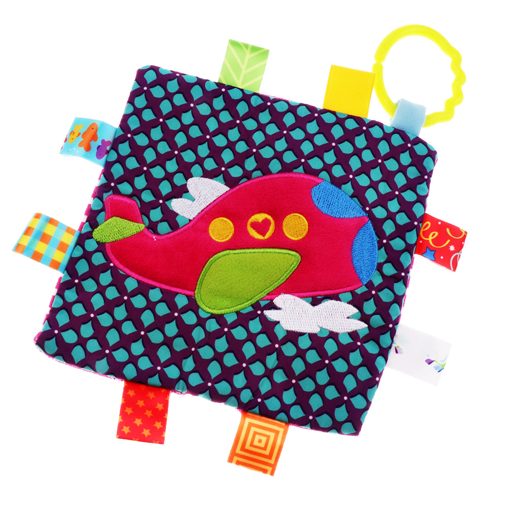 Lovey Security Baby Blanket Sensory Tag Toy Plane