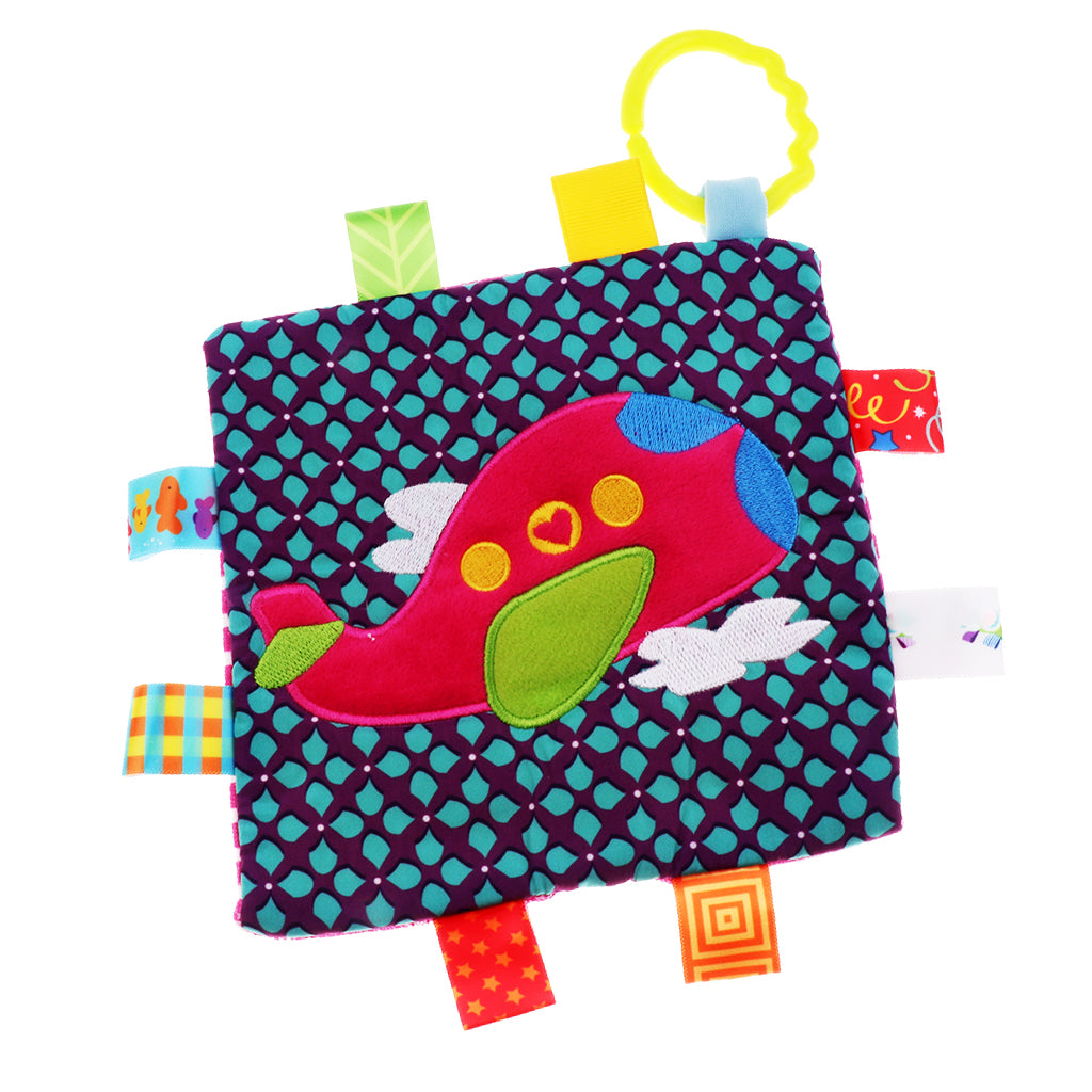 Lovey Security Baby Blanket Sensory Tag Toy Plane