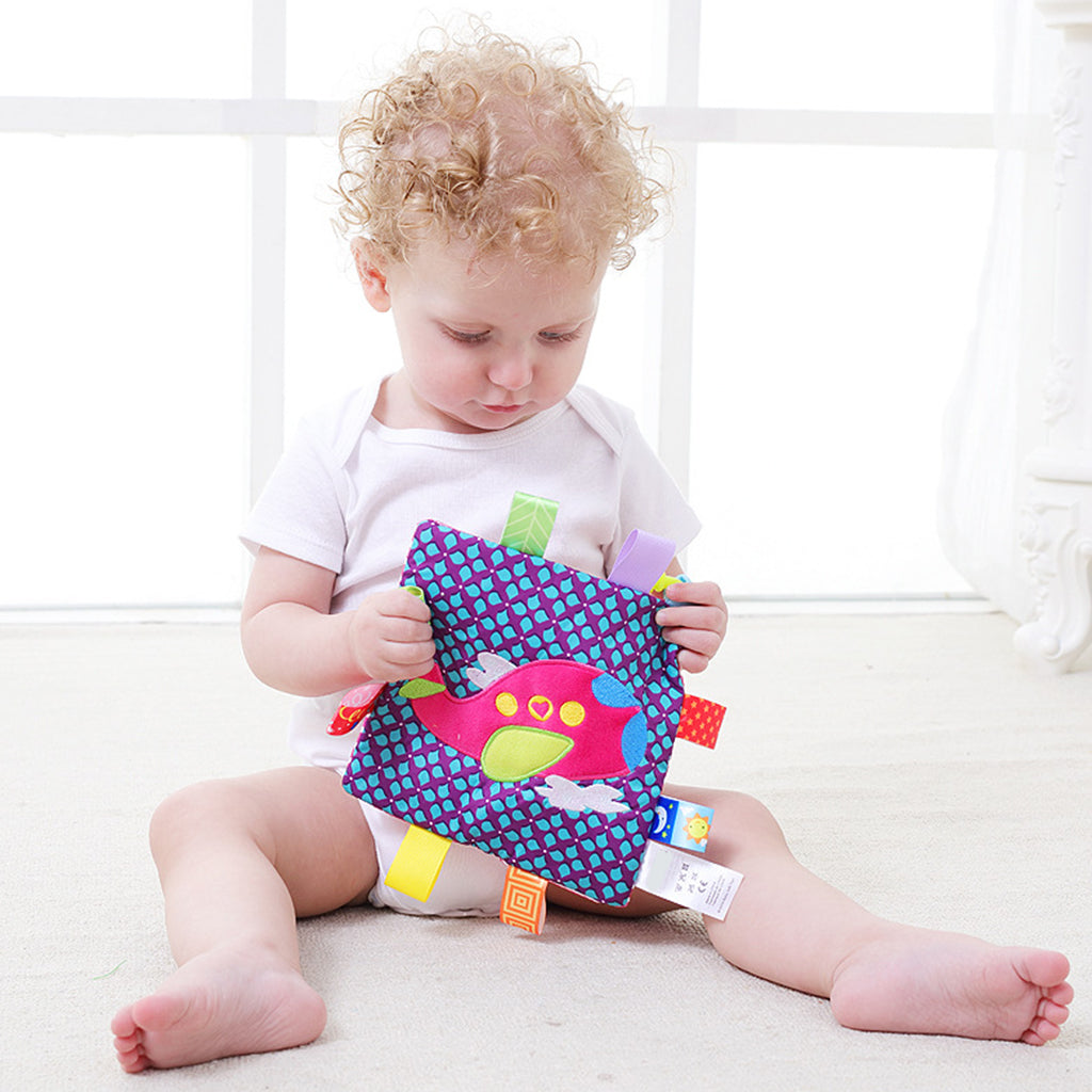 Lovey Security Baby Blanket Sensory Tag Toy Plane