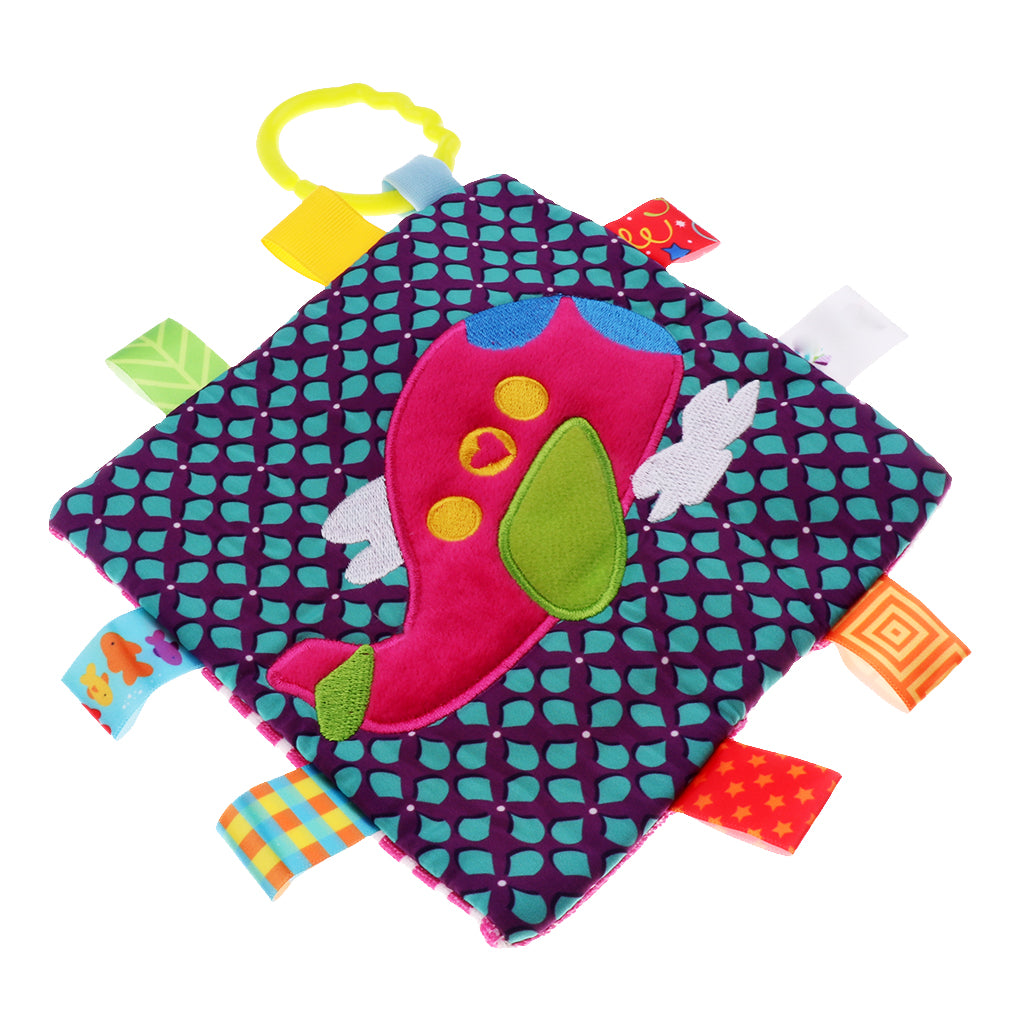 Lovey Security Baby Blanket Sensory Tag Toy Plane