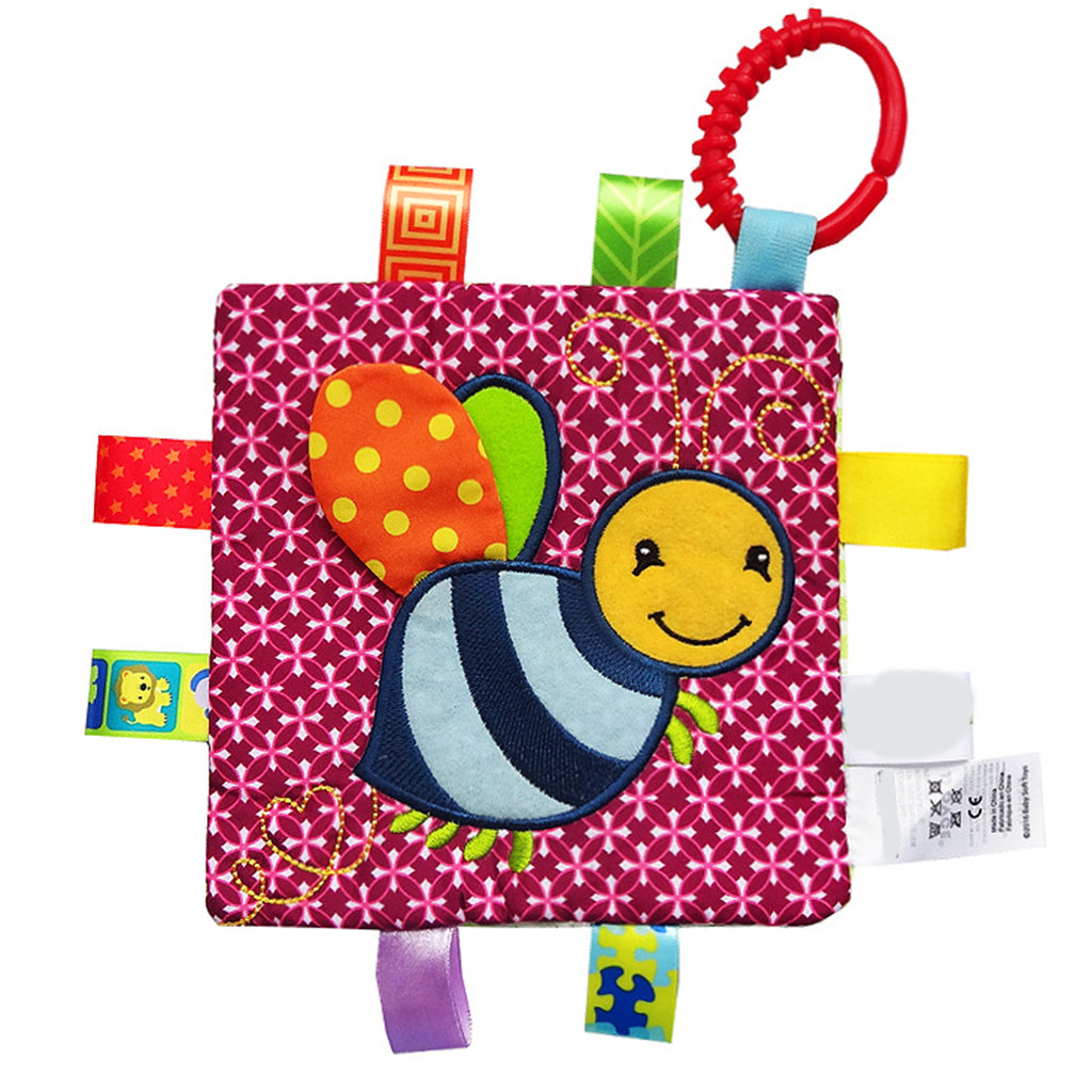 Lovey Security Baby Blanket Sensory Tag Toy Red Bee