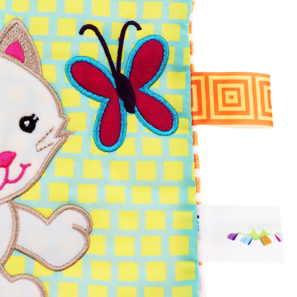 Lovey Security Baby Blanket Sensory Tag Toy Cat