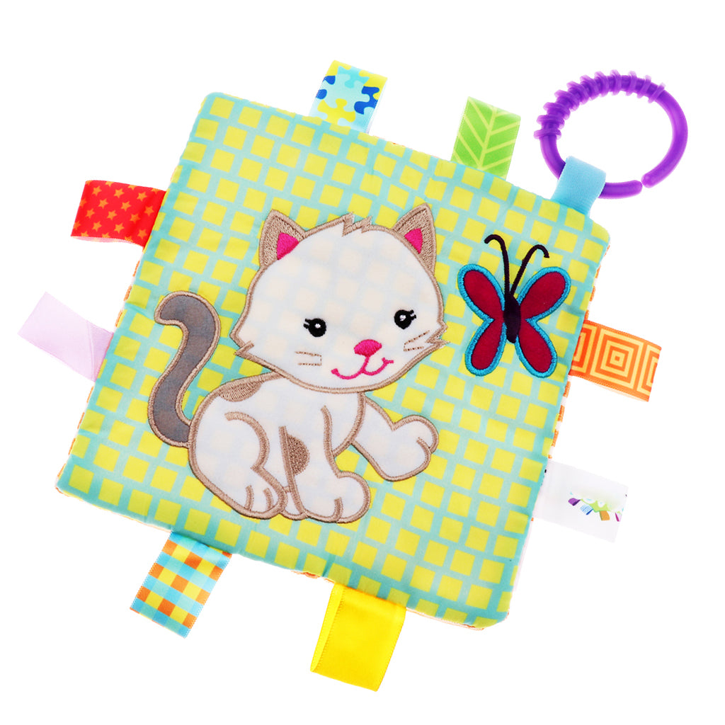 Lovey Security Baby Blanket Sensory Tag Toy Cat