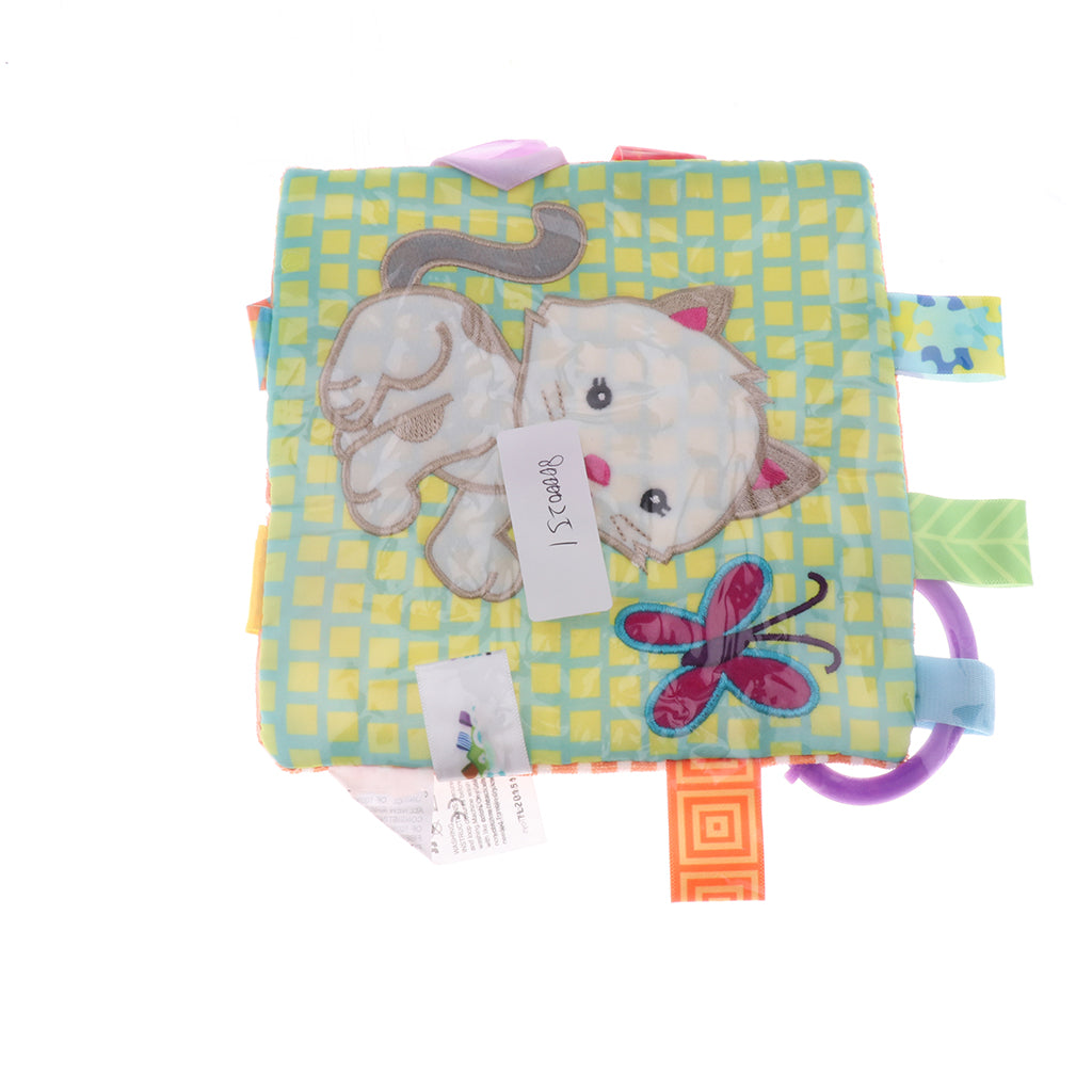 Lovey Security Baby Blanket Sensory Tag Toy Cat