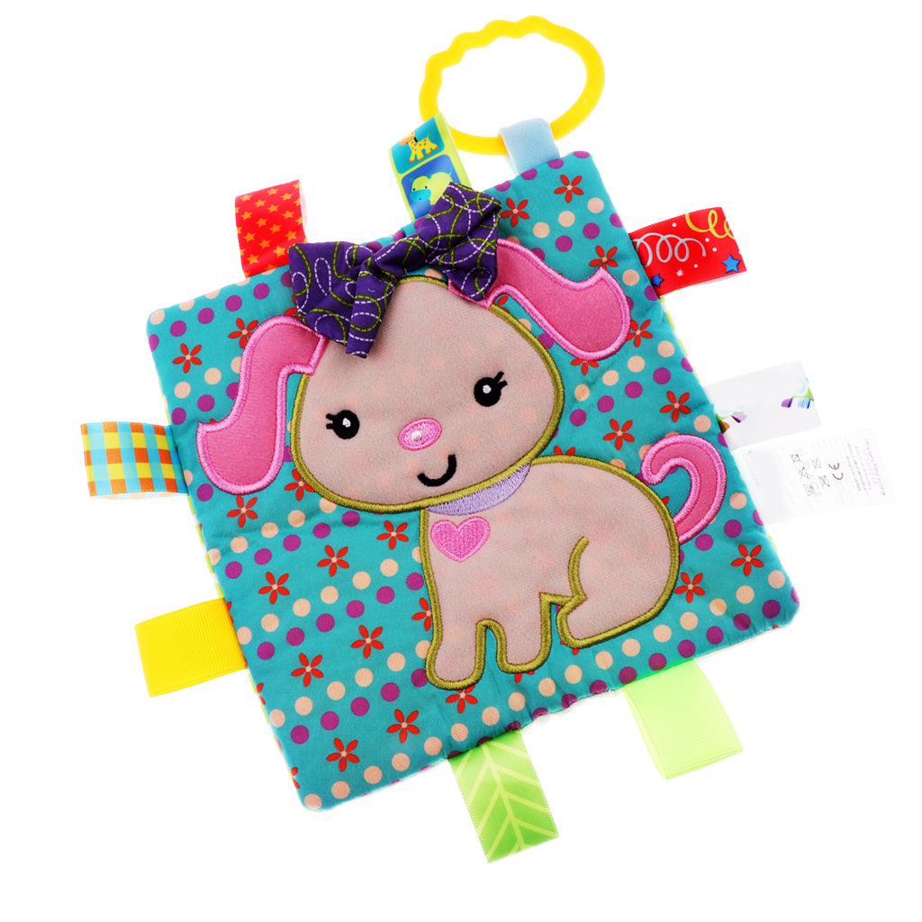 Lovey Security Baby Blanket Sensory Tag Toy Puppy