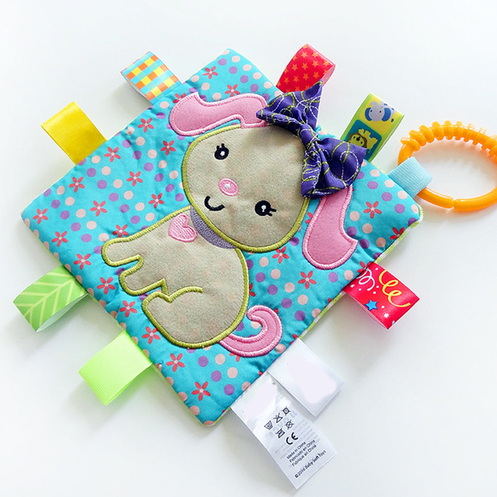 Lovey Security Baby Blanket Sensory Tag Toy Puppy