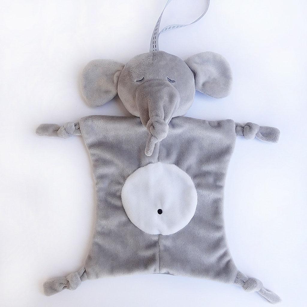 Soft Stuffed Animal Plush Blanket Baby Security Blankie Style 1-Elephant