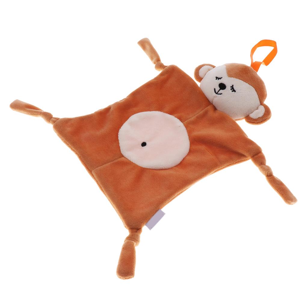 Soft Stuffed Animal Plush Blanket Baby Security Blankie Style 1-Monkey