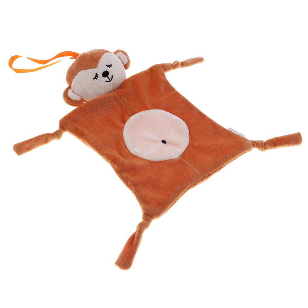 Soft Stuffed Animal Plush Blanket Baby Security Blankie Style 1-Monkey