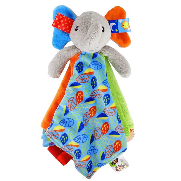 Baby Blanket Soft Plush Teething Security Tag Blankets Elephant