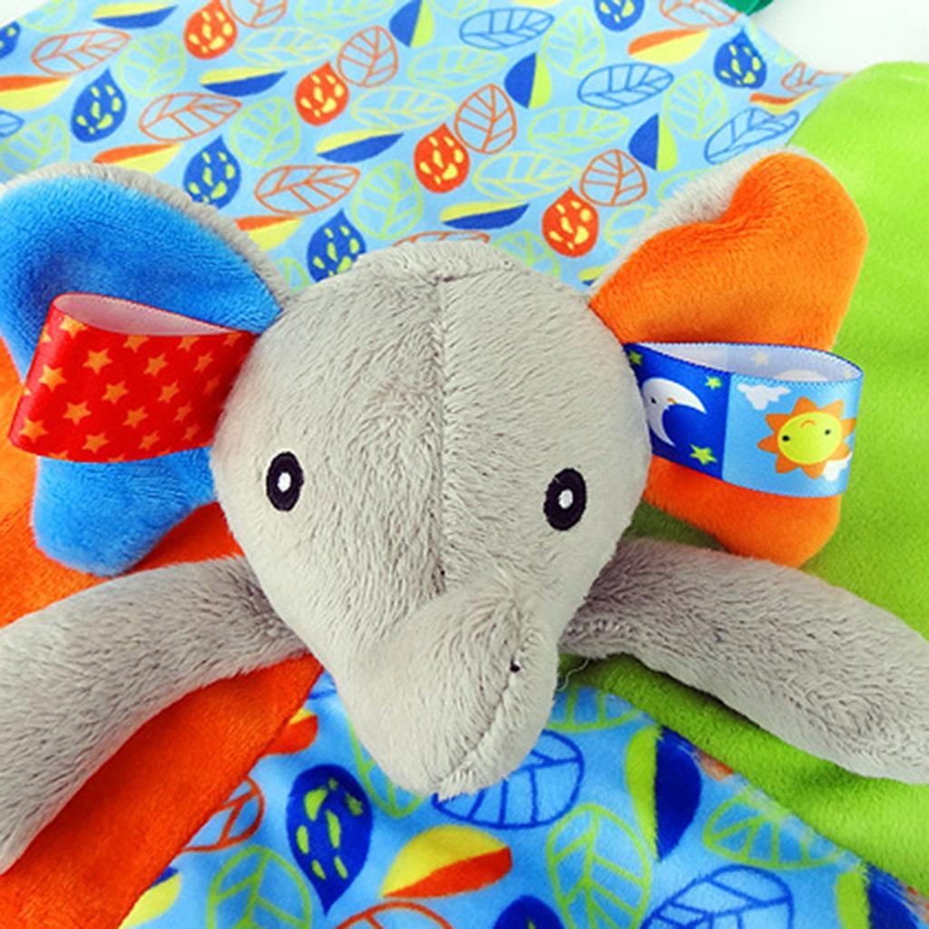 Baby Blanket Soft Plush Teething Security Tag Blankets Elephant