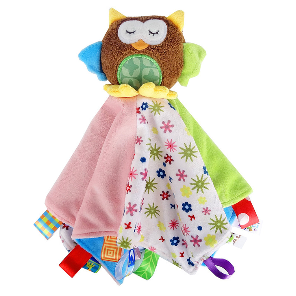 Baby Blanket Soft Plush Teething Security Tag Blankets Owl