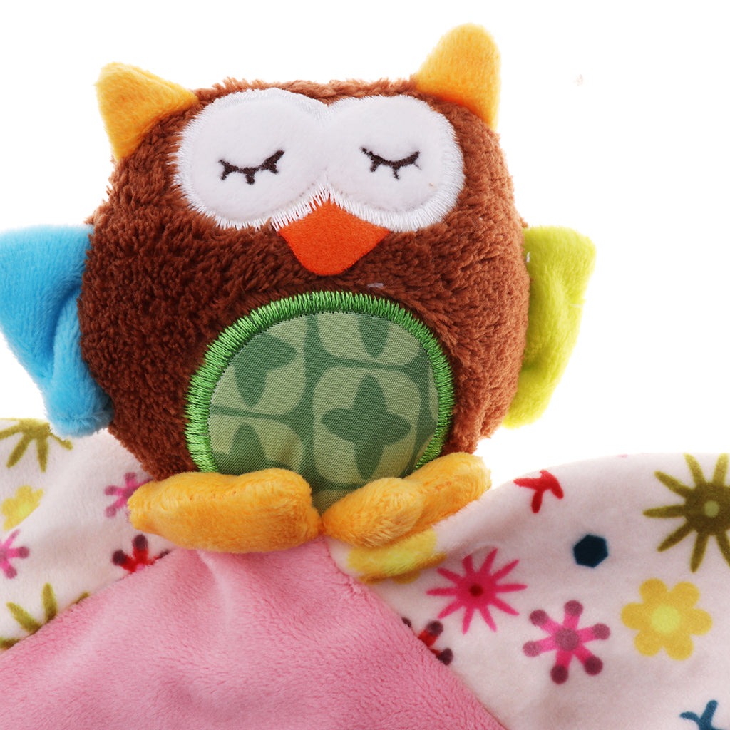 Baby Blanket Soft Plush Teething Security Tag Blankets Owl