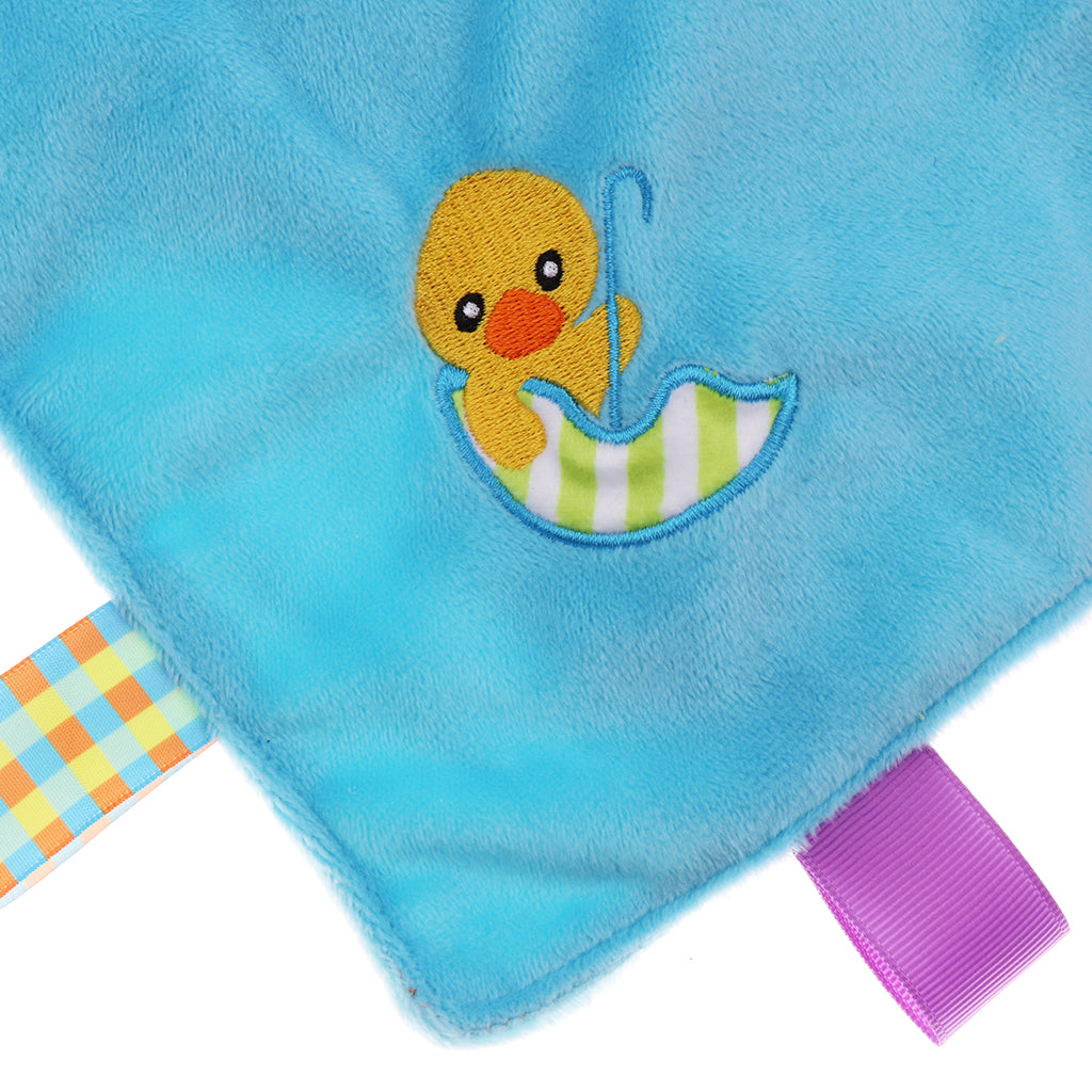 Baby Blanket Soft Plush Teething Security Tag Blankets Duck