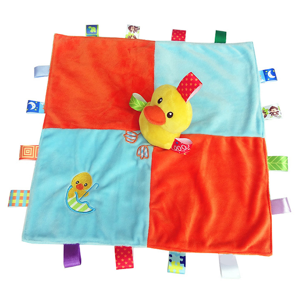 Baby Blanket Soft Plush Teething Security Tag Blankets Duck