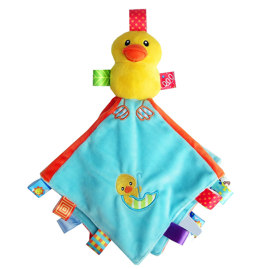 Baby Blanket Soft Plush Teething Security Tag Blankets Duck