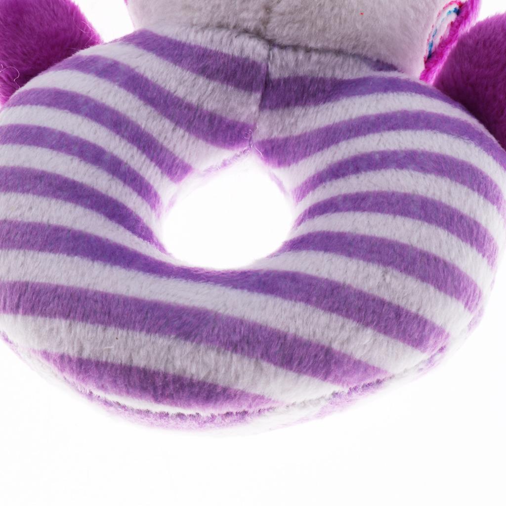 Animal Developmental Toy Bed Bells  Baby Soft Toys Rattle Purple Cat