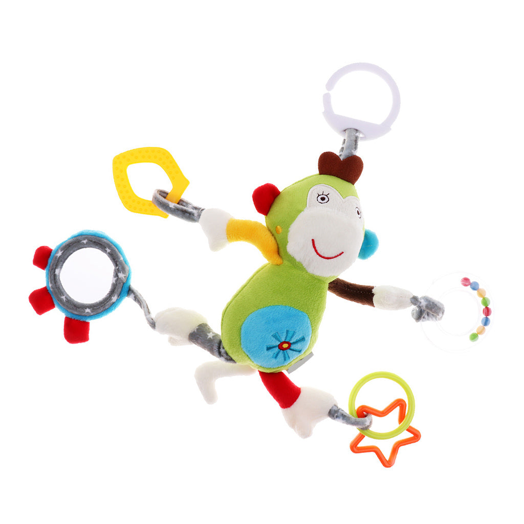 Baby Kids Car Pram Handbell Stroller Hanging Hand Bell Pendant Soft Toy Monkey