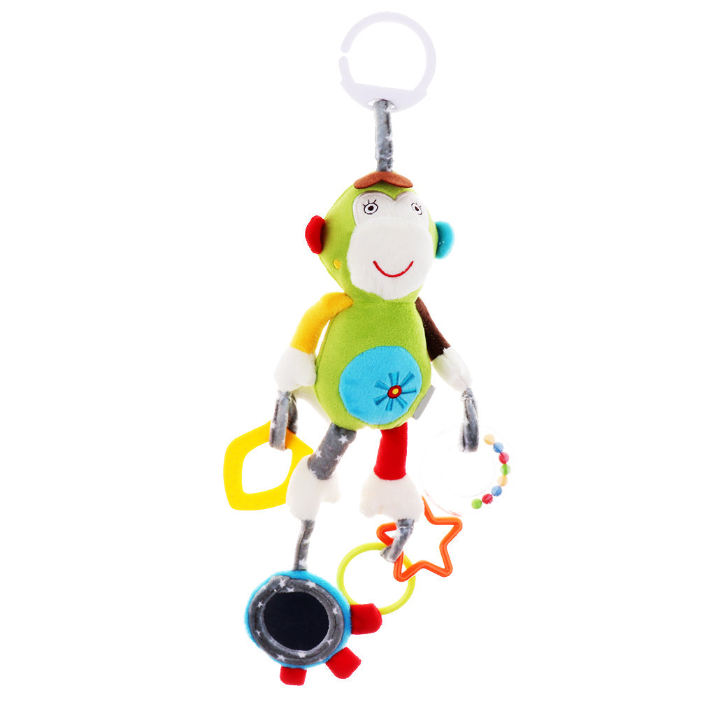 Baby Kids Car Pram Handbell Stroller Hanging Hand Bell Pendant Soft Toy Monkey