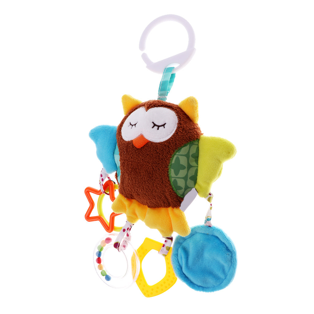 Baby Kids Car Pram Handbell Stroller Hanging Hand Bell Pendant Soft Toy Owl